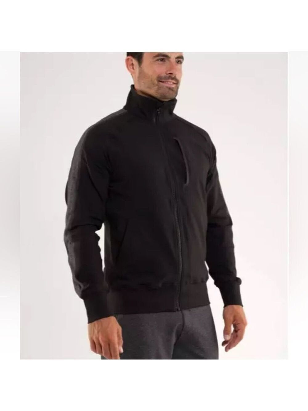 Lululemon Men Kung Fu Jacket II Black Full Zip Running Track Gym Sz M